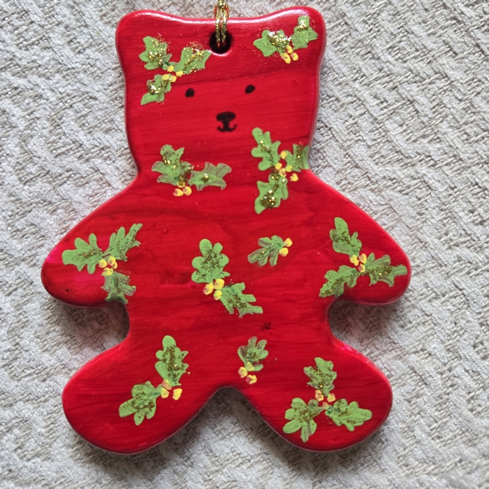 Handpainted Bear Christmas Ornaments